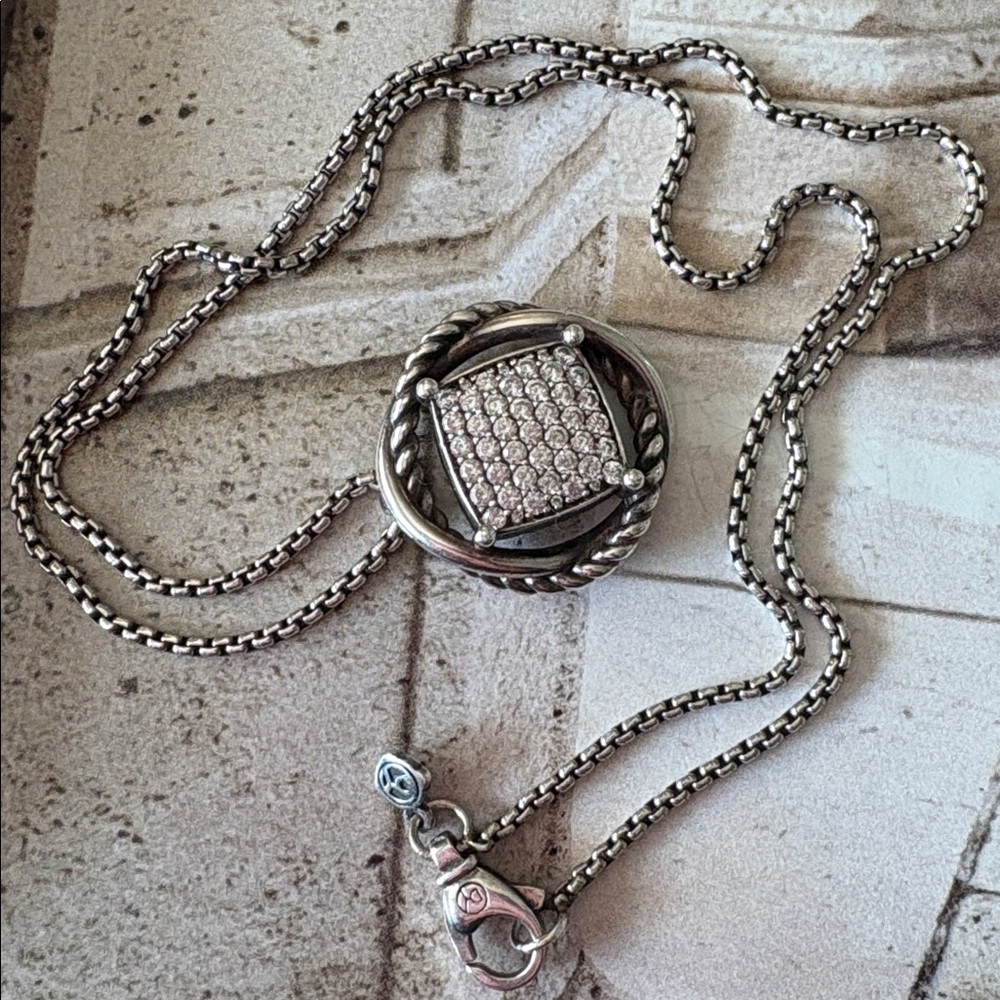 David Yurman Infinity Pendant Necklace With Diamonts
